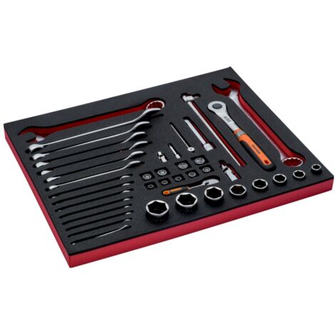 Bahco Fit&Go 3/3 Schaumstoffeinlage Satz Steckschlüssel-Einsätze und Ring-Maulschlüssel - 41-tlg.