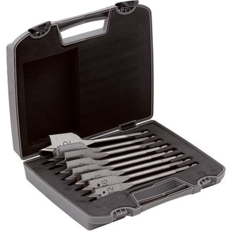 BAHCO Flachbohrer-Set für Holz, 8-tlg, 12-32 mm im Koffer