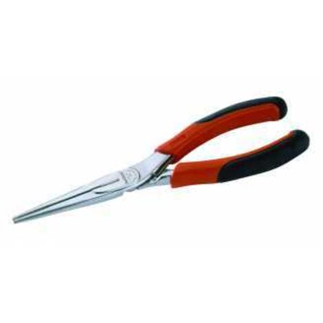 Bahco Flachrundzange ERGO gerade, verchromt, ganze Länge: 140 mm