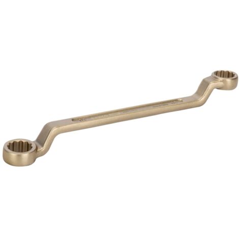 Bahco Funkenfreier, tiefgekröpfter Doppelringschlüssel, 12 x 13 mm, aus Aluminiumbronze, 160 mm