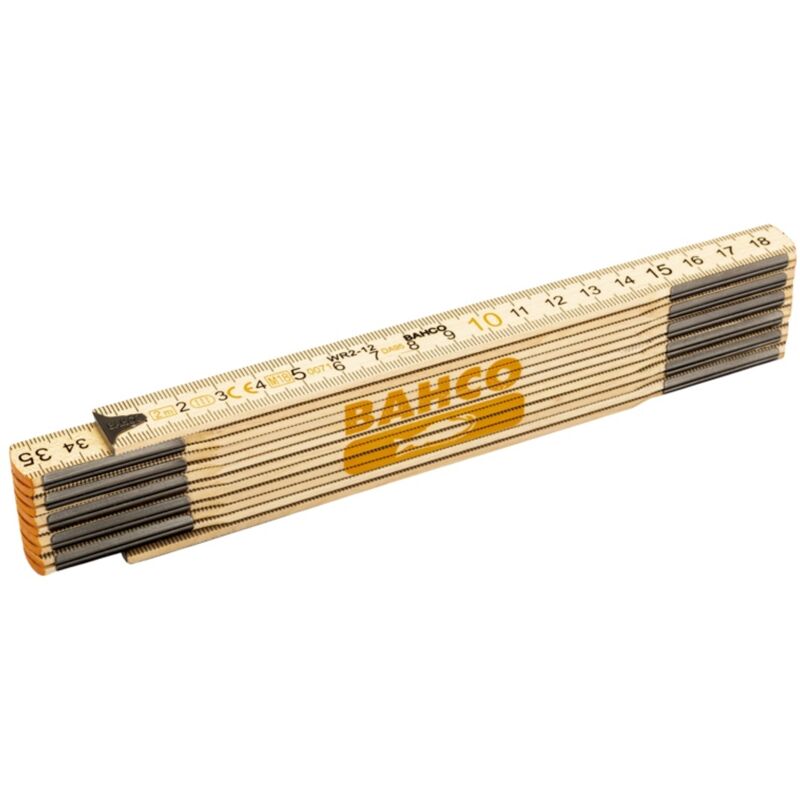 Bahco Gliedermaßstab, Holz, 12 Glieder, Metrisch 2 M