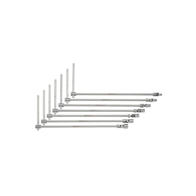 Jeu de 7 barres poignées en t avec douilles rotatives, longueur 500 mm - Bahco