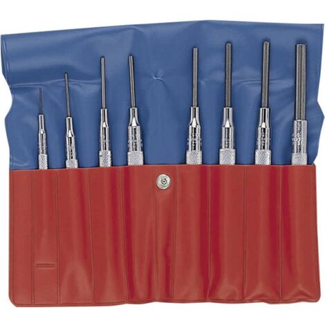 BAHCO - Jeu de chasse-goupilles avec manchon-guide moleté - 8 pcs/trousse en plastique