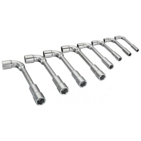 BAHCO - Jeu de clés à pipe contre-coudées doubles, métrique, Dynamic-Drive 12x6 pans-8pc
