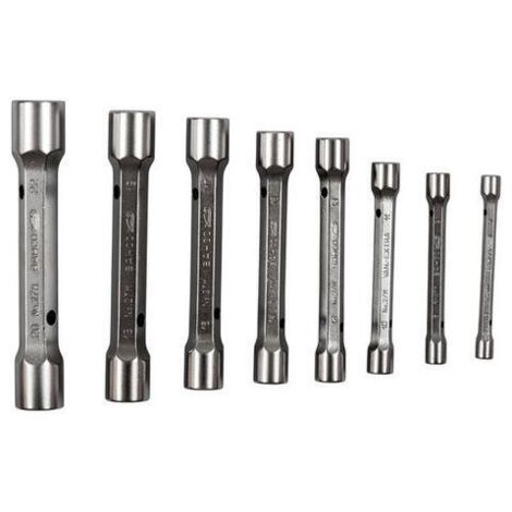 BAHCO - Jeu de clés à pipe droites doubles, dimensions métriques - 8 pcs/boîte