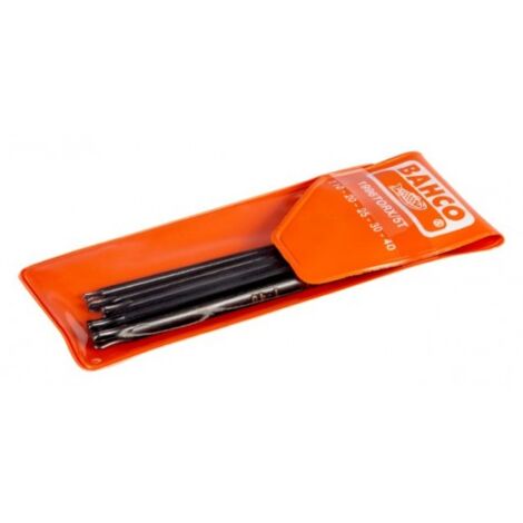 BAHCO - Jeu de clés mâles 6 pans longues tête sphérique pr vis TORX, fini phosphaté -5pc