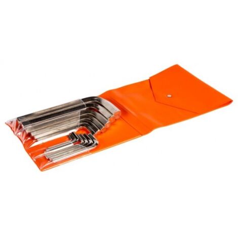 BAHCO - Jeu de clés mâles 6 pans, métriques, finition nickelée, 2 mm - 22 mm - 15 pc