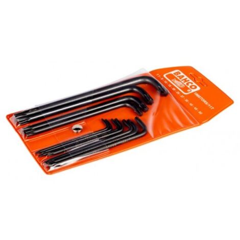 BAHCO - Jeu de clés mâles longues TORX® avec finition phosphatée, T7-T50 - 11 pcs