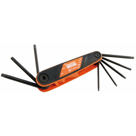 BAHCO - Jeu de clés mâles TORX® repliable, finition phosphatée et poignée souple - 8 pcs