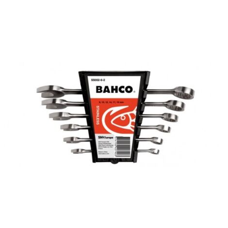 BAHCO - Jeu de clés mixtes en acier inoxydable, dimensions métriques - 6 pcs