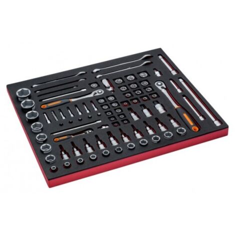 BAHCO - Jeu de clés mixtes standard/douilles, module mousse 3/3 Fit&Go - 83 pcs