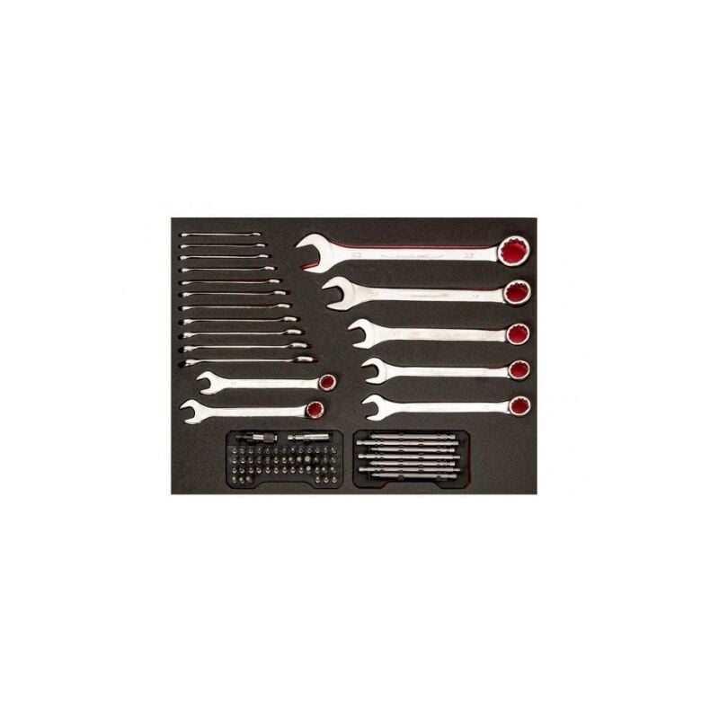 Bahco - Jeu de clés et d'embouts, module mousse 3/3 Fit&Go - 19 pcs