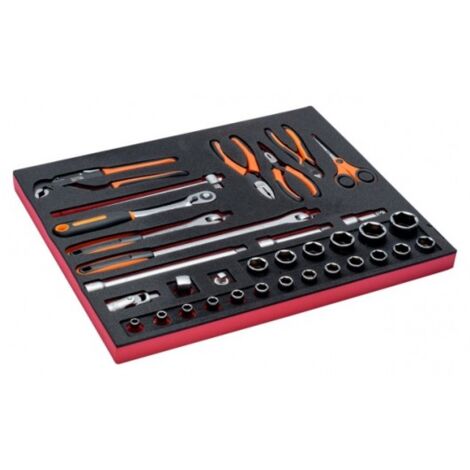 BAHCO - Jeu de douilles 1/2" et pinces, module mousse 3/3 Fit&Go - 34 pcs