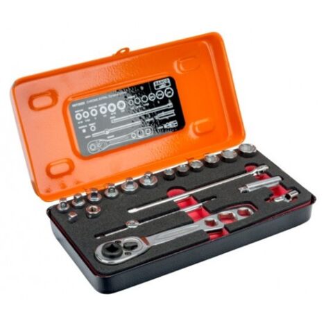 BAHCO - Jeu de douilles 1/4, 6 pans, pouces, et cliquet de réfrigération -12 pc/coffret