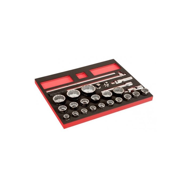 Bahco - Jeu de douilles 3/4, module mousse 3/3 Fit&Go - 26 pcs