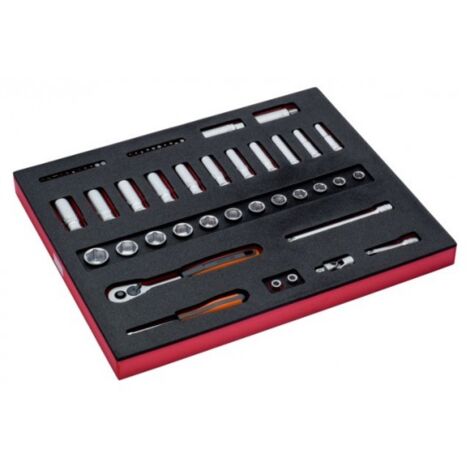 BAHCO - Jeu de douilles 3/8", module mousse 2/3 Fit&Go - 38 pcs