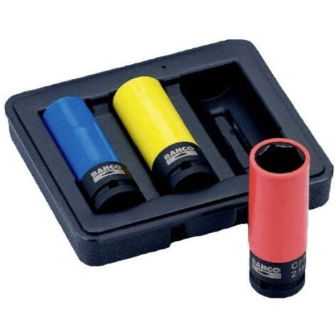 BAHCO - Jeu de douilles à chocs pour roues de 17, 19 et 21 mm