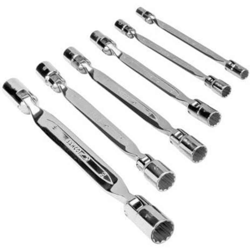BAHCO - Jeu de clés doubles à tête articulée, dimensions métriques - 6 pcs/boîte