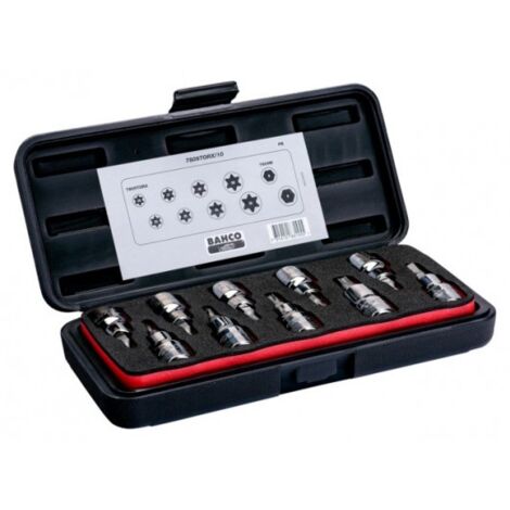 BAHCO - Jeu de douilles tournevis 1/2" pour vis TORX®/Phillips - 10 pcs/coffret