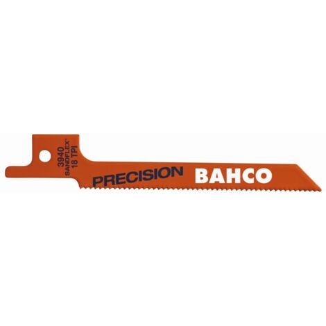 Bahco Jeu de lames de scie sabre bimétal Sandflex pour métal de précision, 24 dents au pouce, 100 mm - 5 pcs/boîte - 3940-100-24-SC-5P