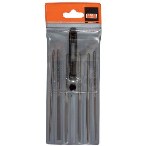 BAHCO - Jeu de limes aiguilles, sans manche, taille bâtarde, 140 mm - 6 pcs