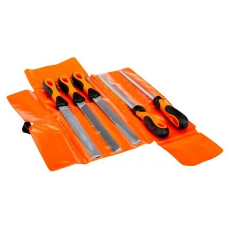 BAHCO - Jeu de limes ERGO™, avec râpe cabinette, taille mi-douce, 200 mm - 5 pcs