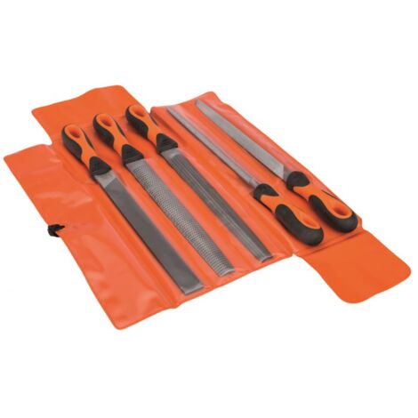 BAHCO - Jeu de limes ERGO™, avec râpe demi-ronde, mi-douces, 250 mm - 5 pcs
