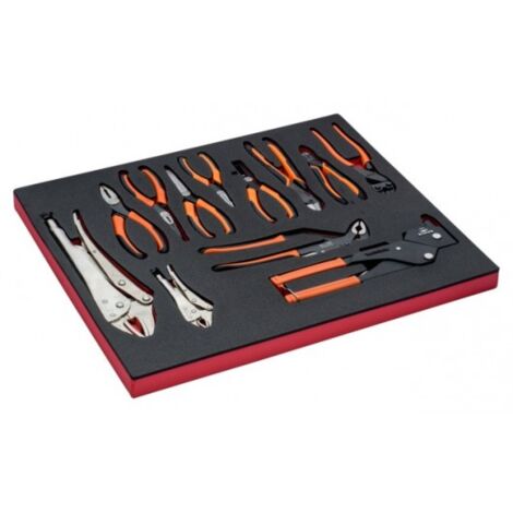 BAHCO - Jeu de pinces, module mousse 3/3 Fit&Go - 12 pcs