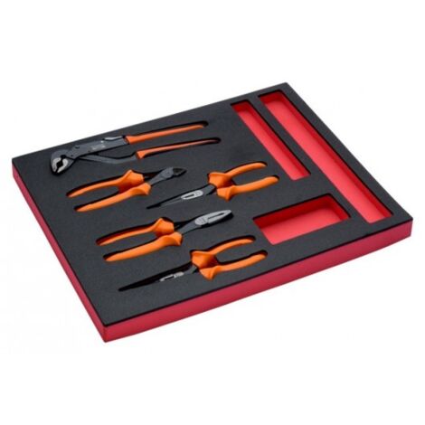 BAHCO - Jeu de pinces/pinces coupantes isolées, module mousse 2/3 Fit&Go - 5 pcs