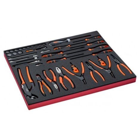 BAHCO - Jeu de pinces/tournevis/douilles 1/4", module mousse 3/3 Fit&Go - 40 pcs