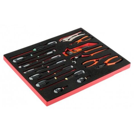 BAHCO - Jeu de pinces/tournevis, module mousse 3/3 Fit&Go - 19 pcs