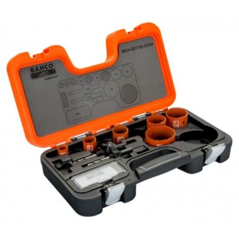 BAHCO - Jeu de scies trépans bimétal Sandflex pr les plaques en métal/bois, 22x64 mm -9p