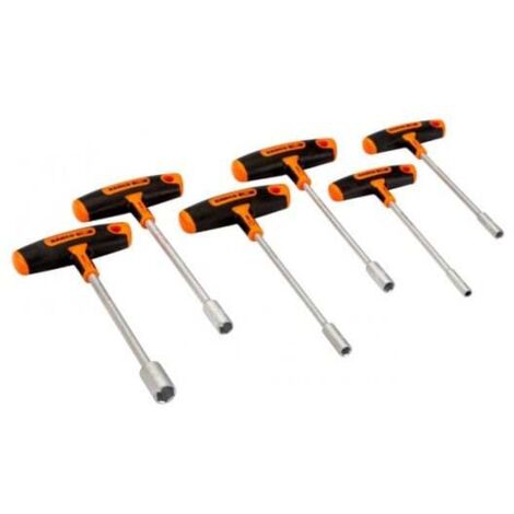 BAHCO - Jeu de tournevis à douille 6 pans avec manche en T 5-13 mm - 6 pcs