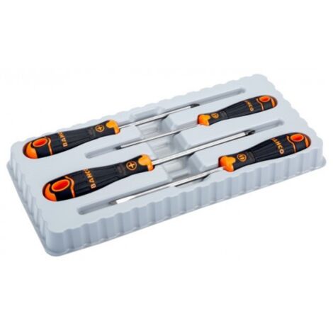 BAHCO - Jeu de tournevis à fente/Phillips BahcoFIT avec poignée en caoutchouc - 4 pcs