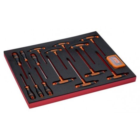 BAHCO - Jeu de tournevis avec manche en T/à fente/Phillips, module 3/3 Fit&Go - 45 pcs