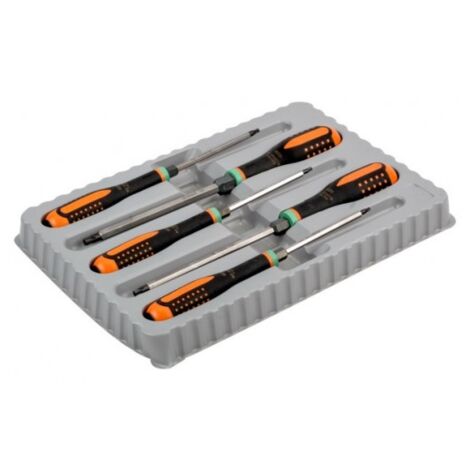 BAHCO - Jeu de Tvis TORX®/6 pans ERGO™ lame traversant, poignée résistante aux chocs-5pc