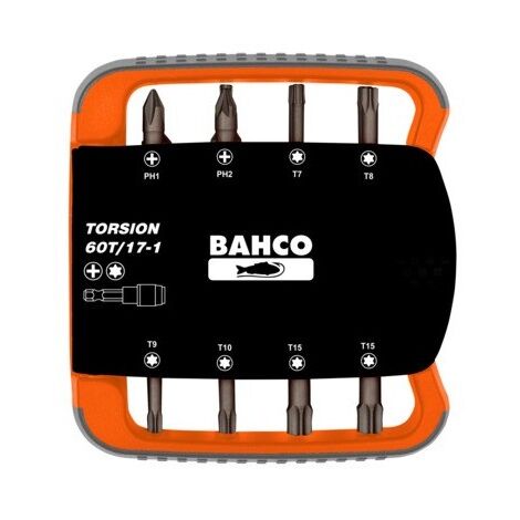 BAHCO - Jeu d'embouts à torsion 1/4" pour vis Phillips/TORX®, 27 mmx73 mmx82 mm - 17 pcs