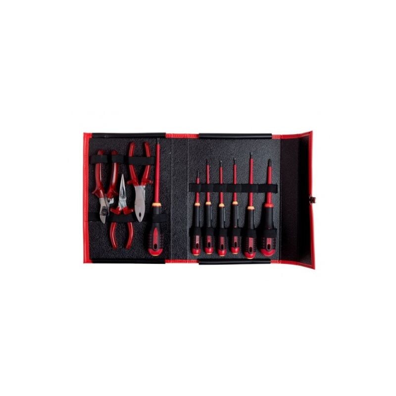 Jeu d'outils isolés pour électricien dans mallette pliable - 10 pcs - Bahco