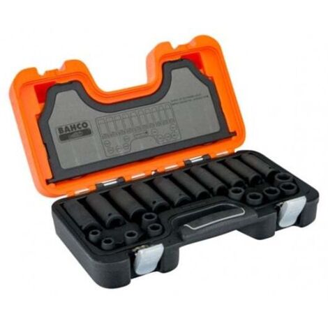 BAHCO - Jeu mixte de douilles à choc 6 pans 1/2", dimensions métriques, 20 pièces