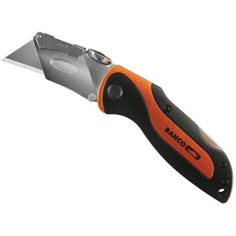 Bahco KBSU-01 Sports Lockable Utility Cutter with Polyamide Handle and Stainless Steel Blade, Multi-coloured