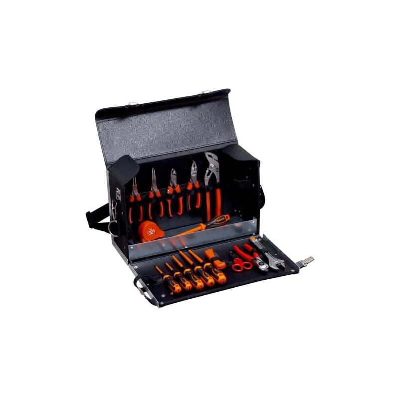 Bahco - Kit d'outils d'électricien dans sac en cuir - 16 pcs