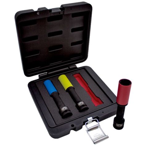 Bahco Kraft-Steckschlüssel-Satz, extra lange Ausführung, 17, 19 und 21 mm