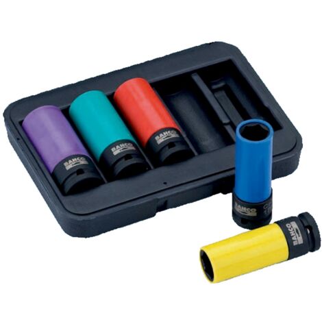 Bahco Kraft-Steckschlüssel-Satz mit 17, 19, 21, 22 und 24 mm