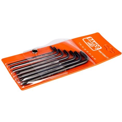Bahco Langer TORX-Winkelschraubendreher-Satz, phosphatiert, T10-T40 - 7-tlg.