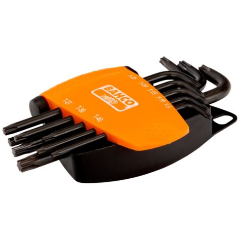 Bahco Langer TORX Winkelschraubendreher-Satz, phosphatiert, T9 bis T40 - 8-tlg.