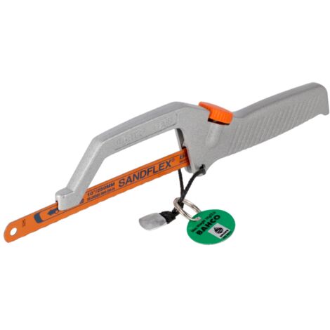 Bahco Mini-Bügelsäge mit Sandflex Bi-Metall-Sägeblatt und Kevlar Fangleine 330 mm