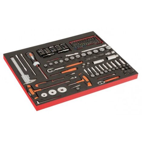BAHCO - Module 3/3, douilles 1/4-3/8, Tvis manche T, pied à coulisse, jeu d'embouts-192p