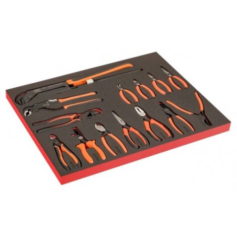 BAHCO - Module 3/3 marquage laser, clés à pipe, outils de coupe & pinces à circlip -14pc