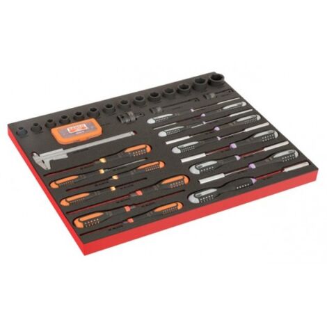 BAHCO - module 3/3 Tvis ERGO, pied à coulisse, jeu d'embouts, douilles à choc 1/2 - 65pc