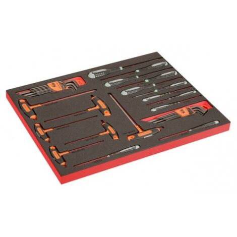 BAHCO - Module Fit&Go 3/3 marquage laser, tvis ERGO™, manche en T & clés mâles - 39 Pcs